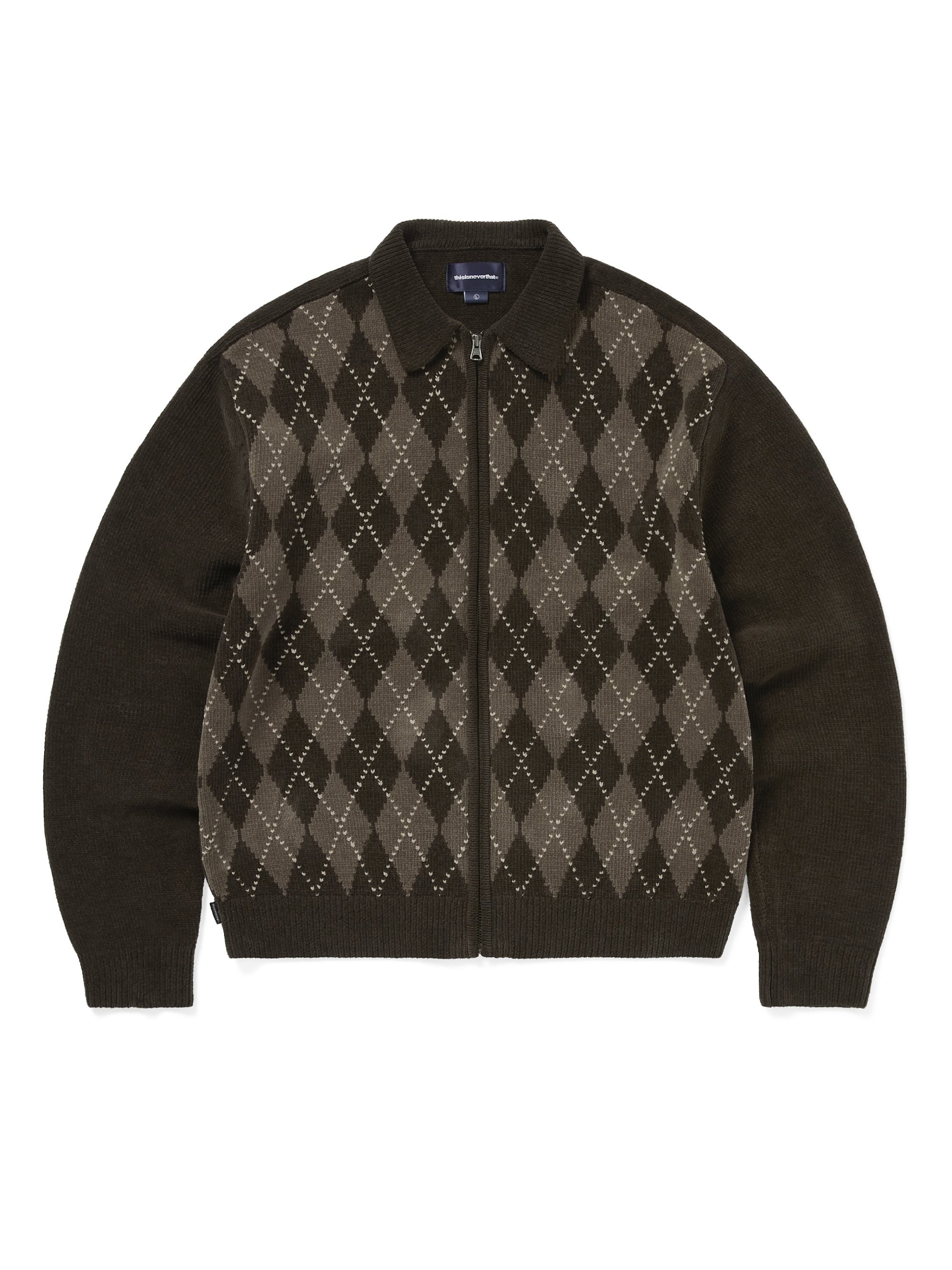 Argyle Zip Knit Cardigan – thisisneverthat® JP