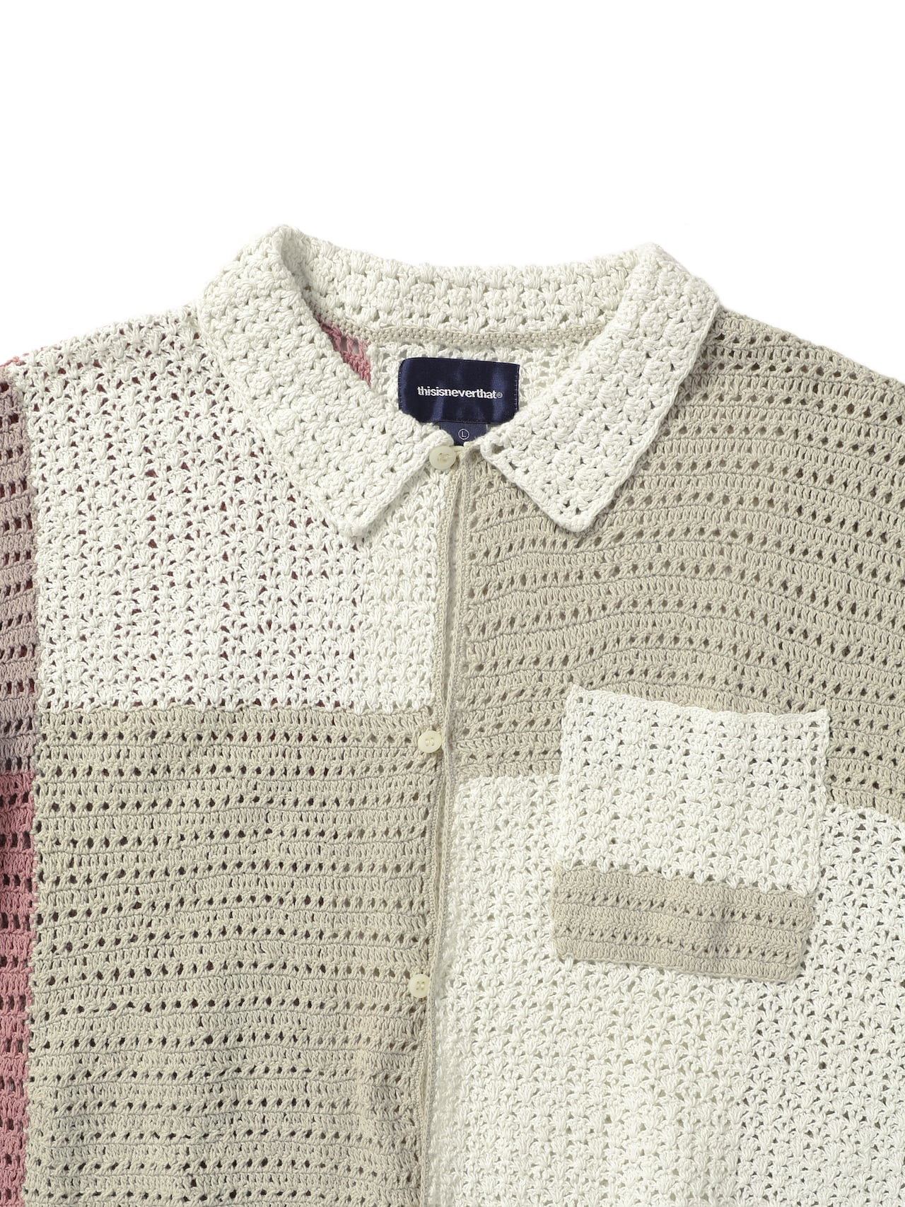 Block Crochet Knit S/S Shirt