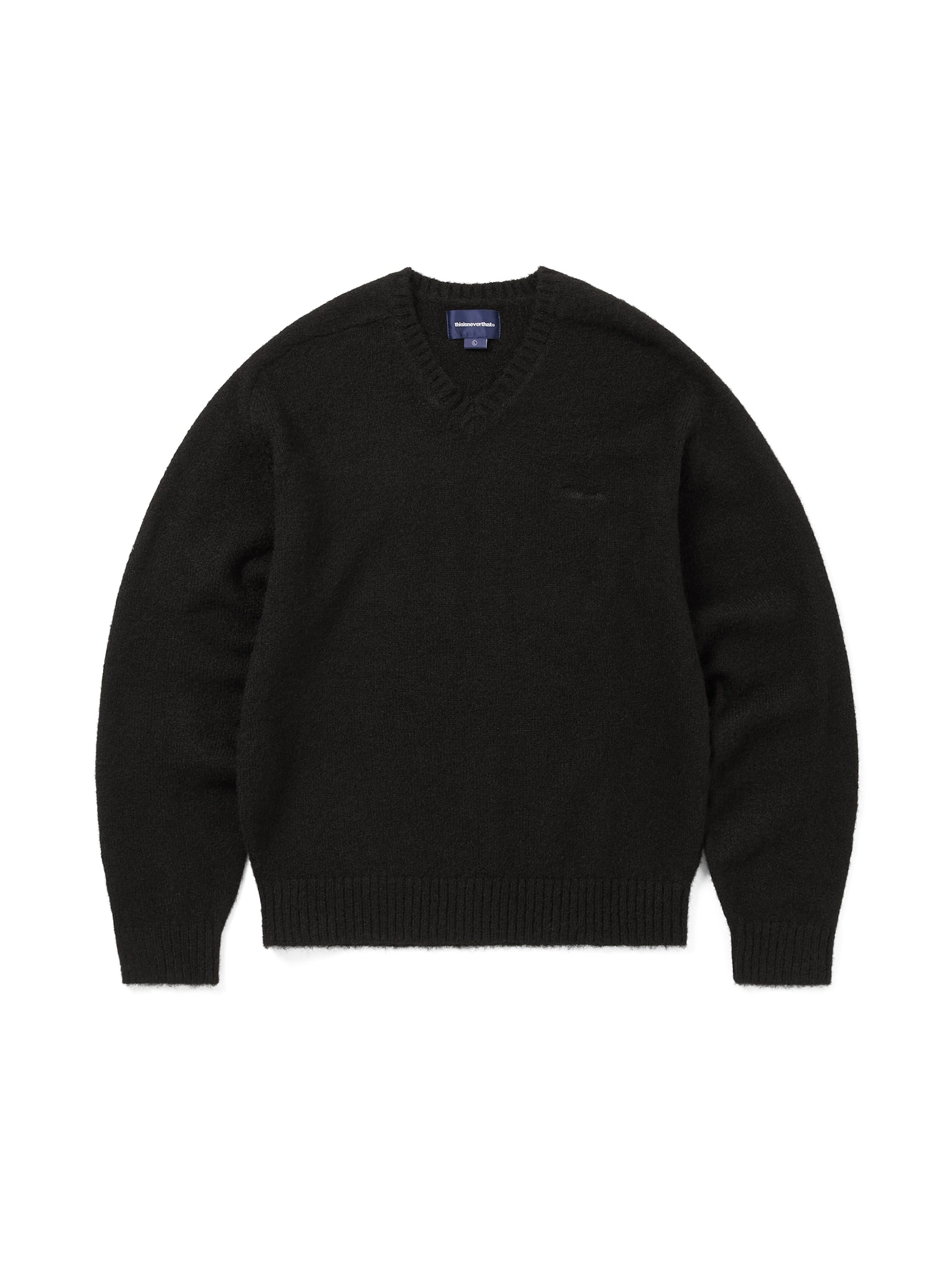 Brushed V Neck Knit Sweater