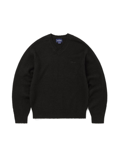 Brushed V Neck Knit Sweater