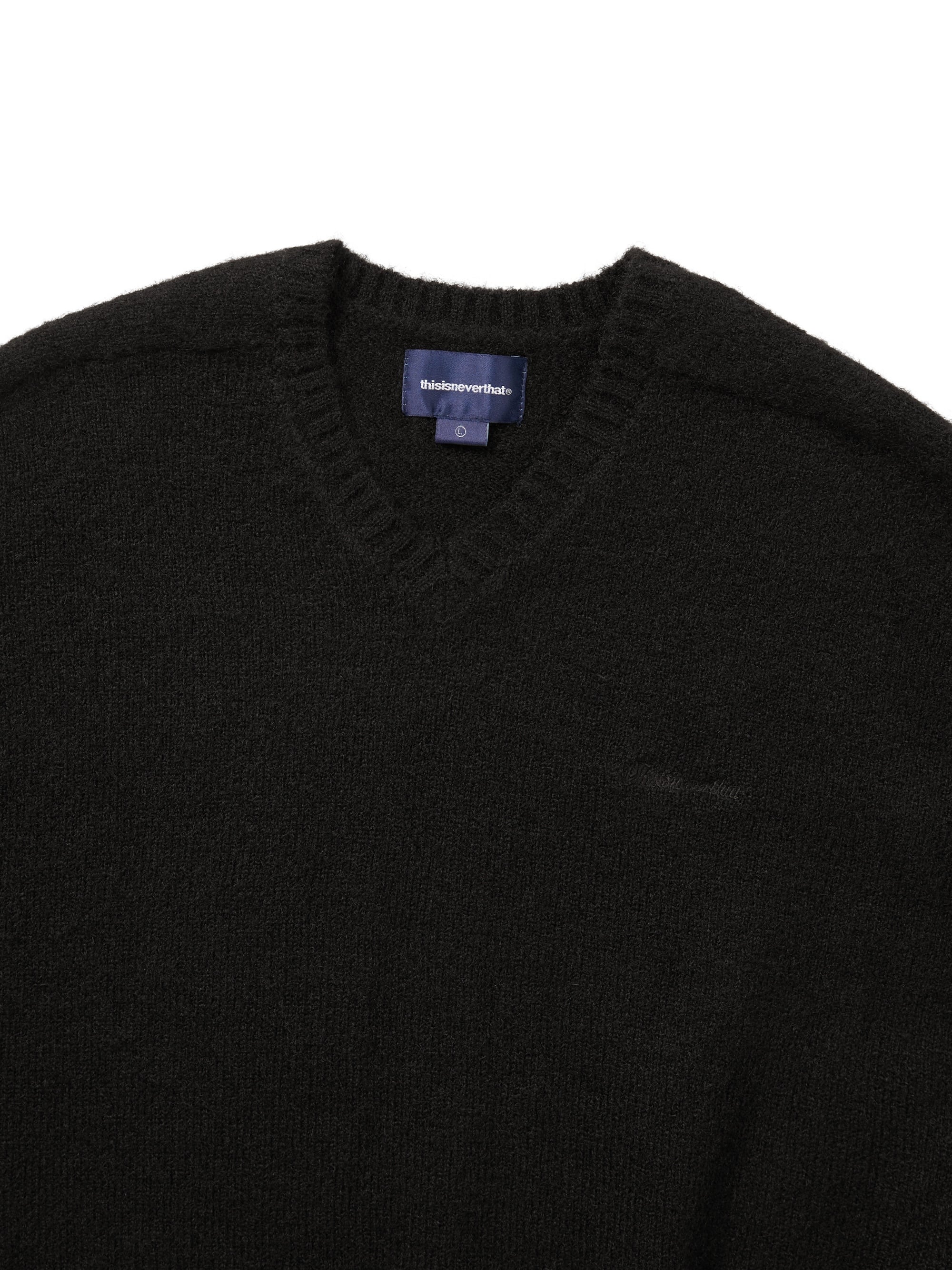 Brushed V Neck Knit Sweater