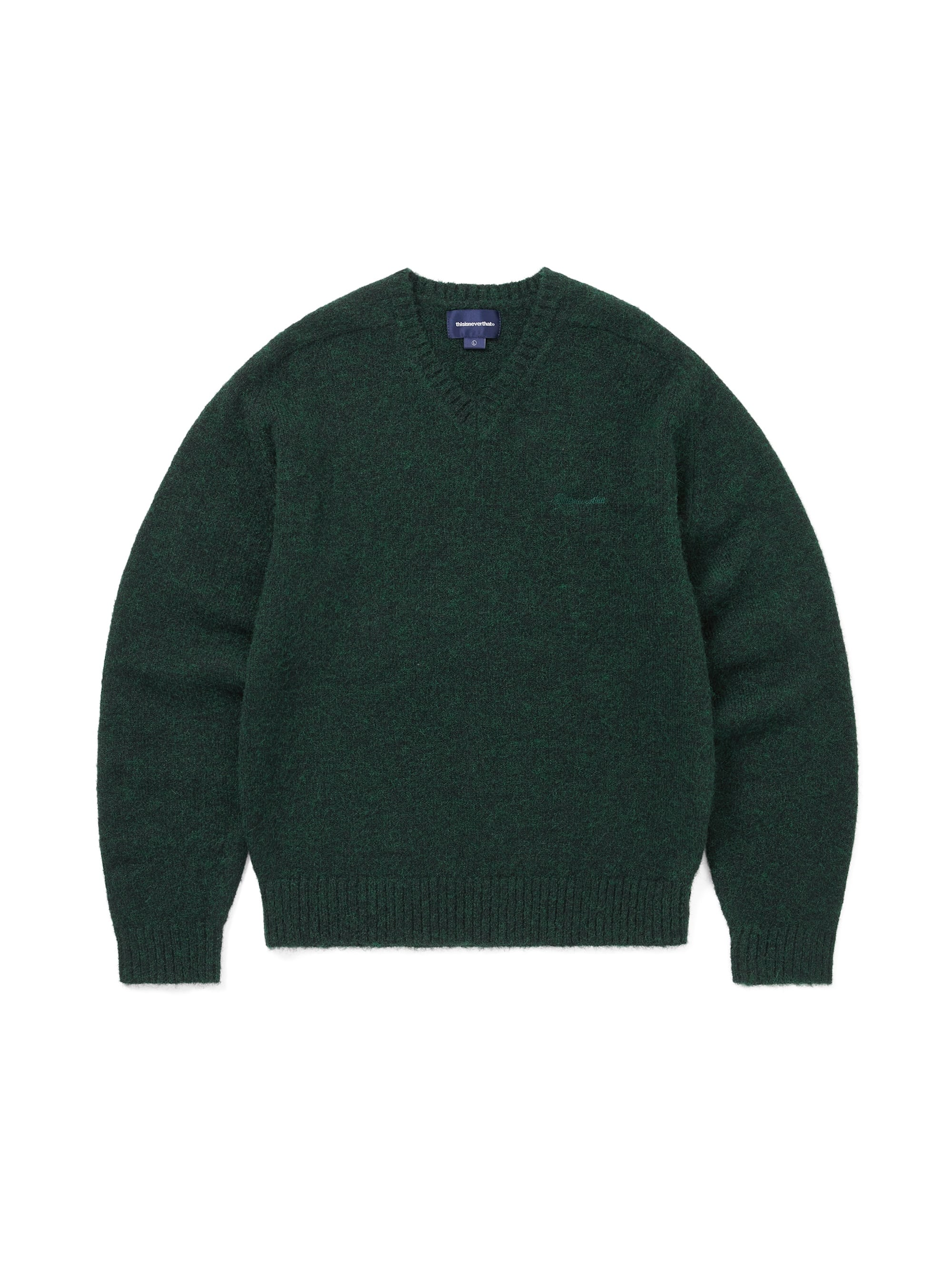 Brushed V Neck Knit Sweater