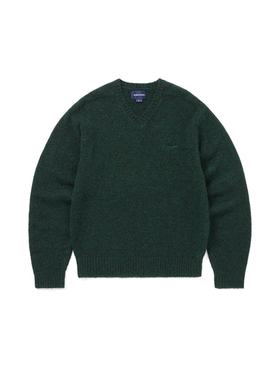 Brushed V Neck Knit Sweater