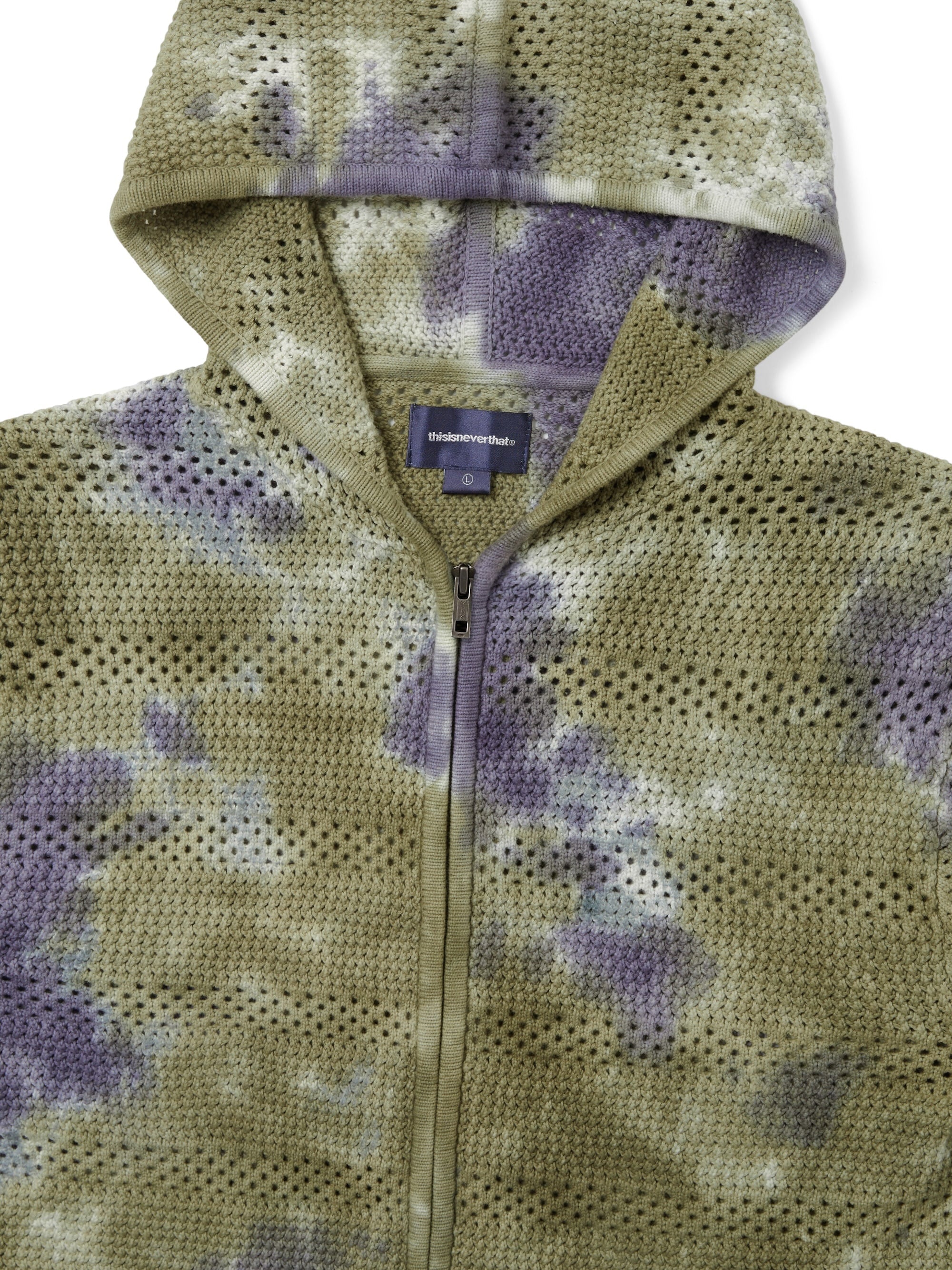 Crochet Knit Zip Hoodie