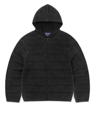 Crochet Knit Zip Hoodie