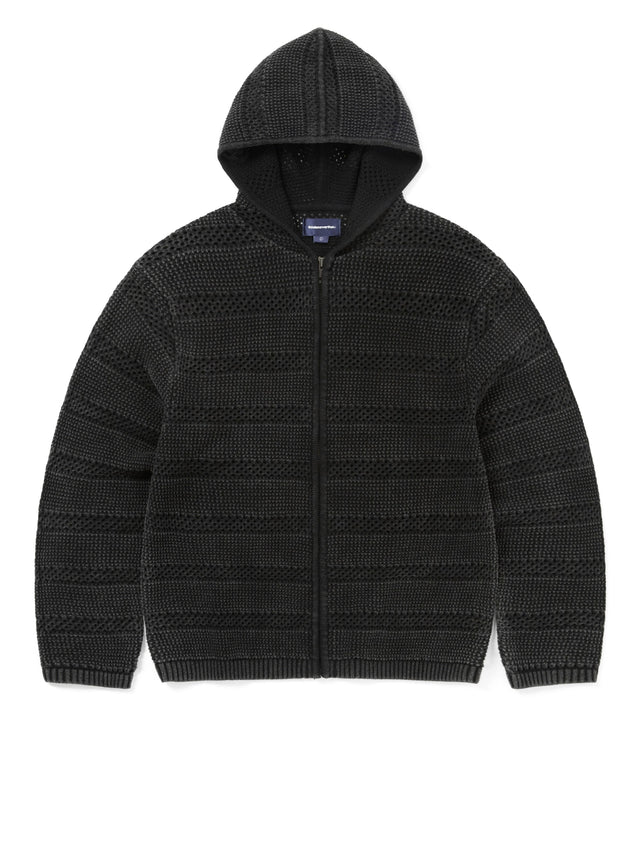 Crochet Knit Zip Hoodie