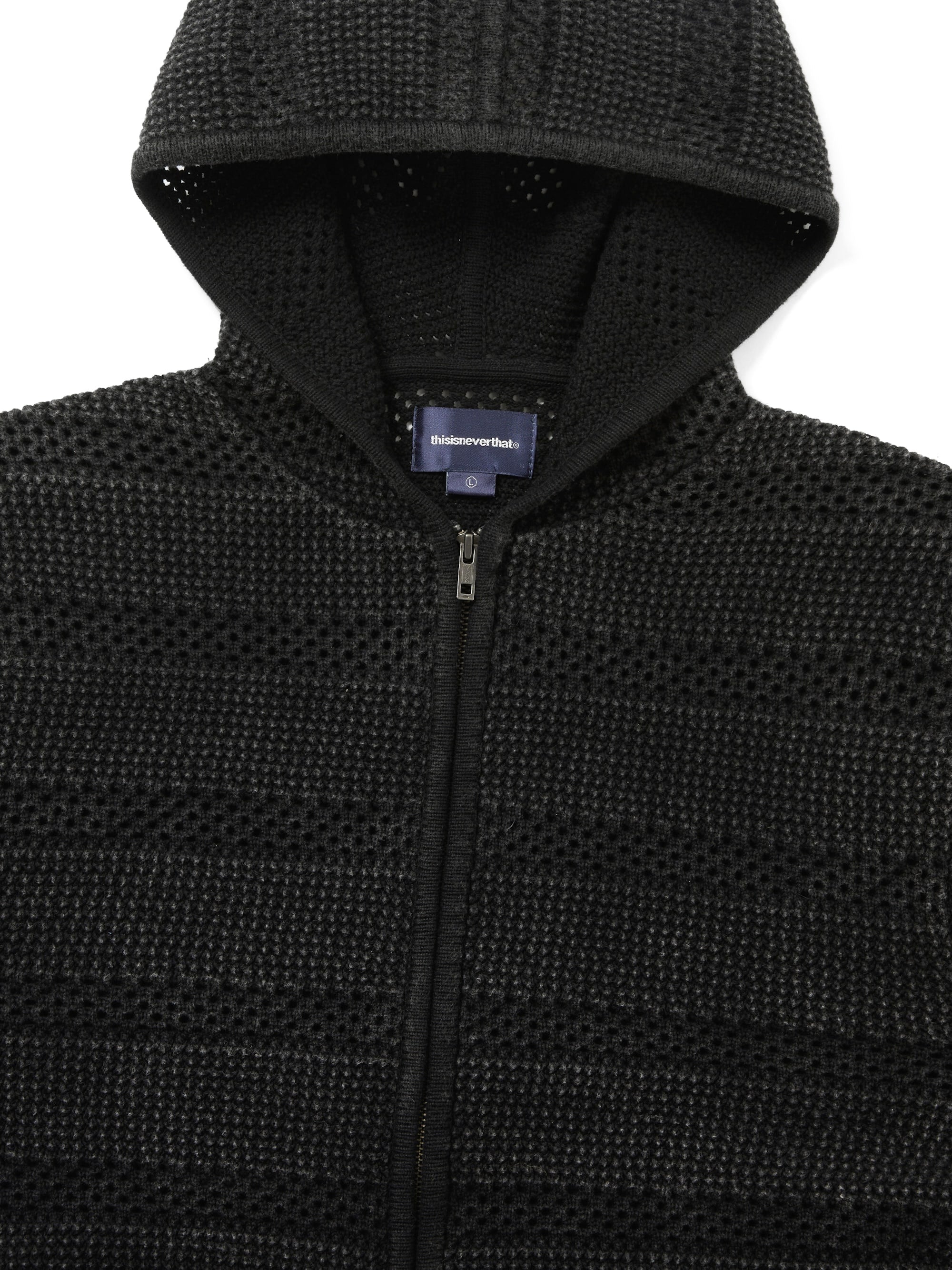 Crochet Knit Zip Hoodie