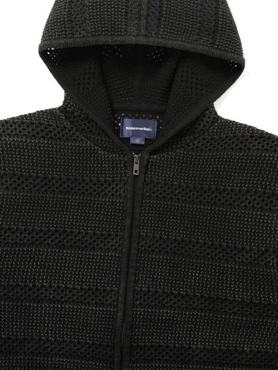 Crochet Knit Zip Hoodie