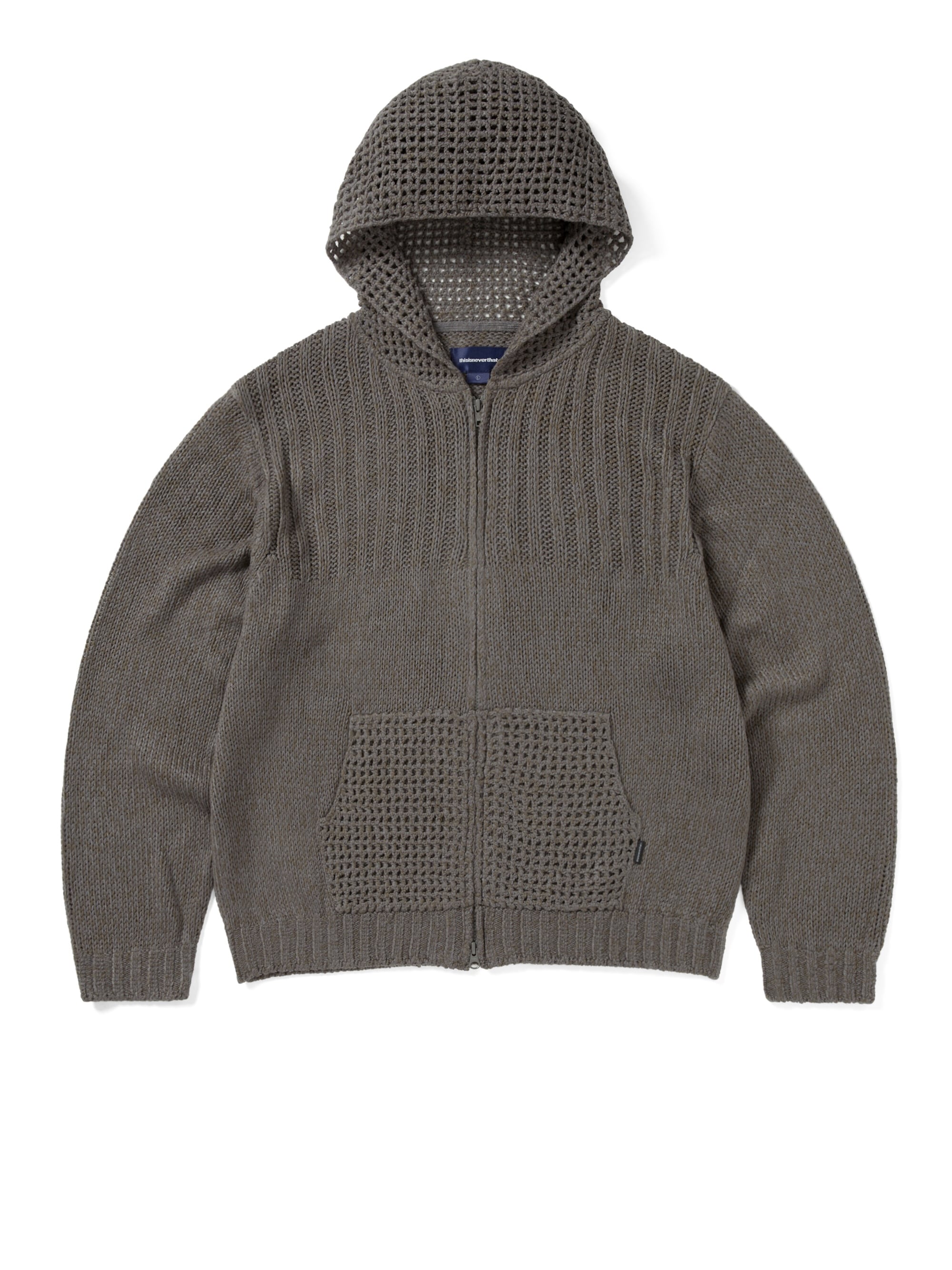 Crochet Knit Zip Up Hoodie