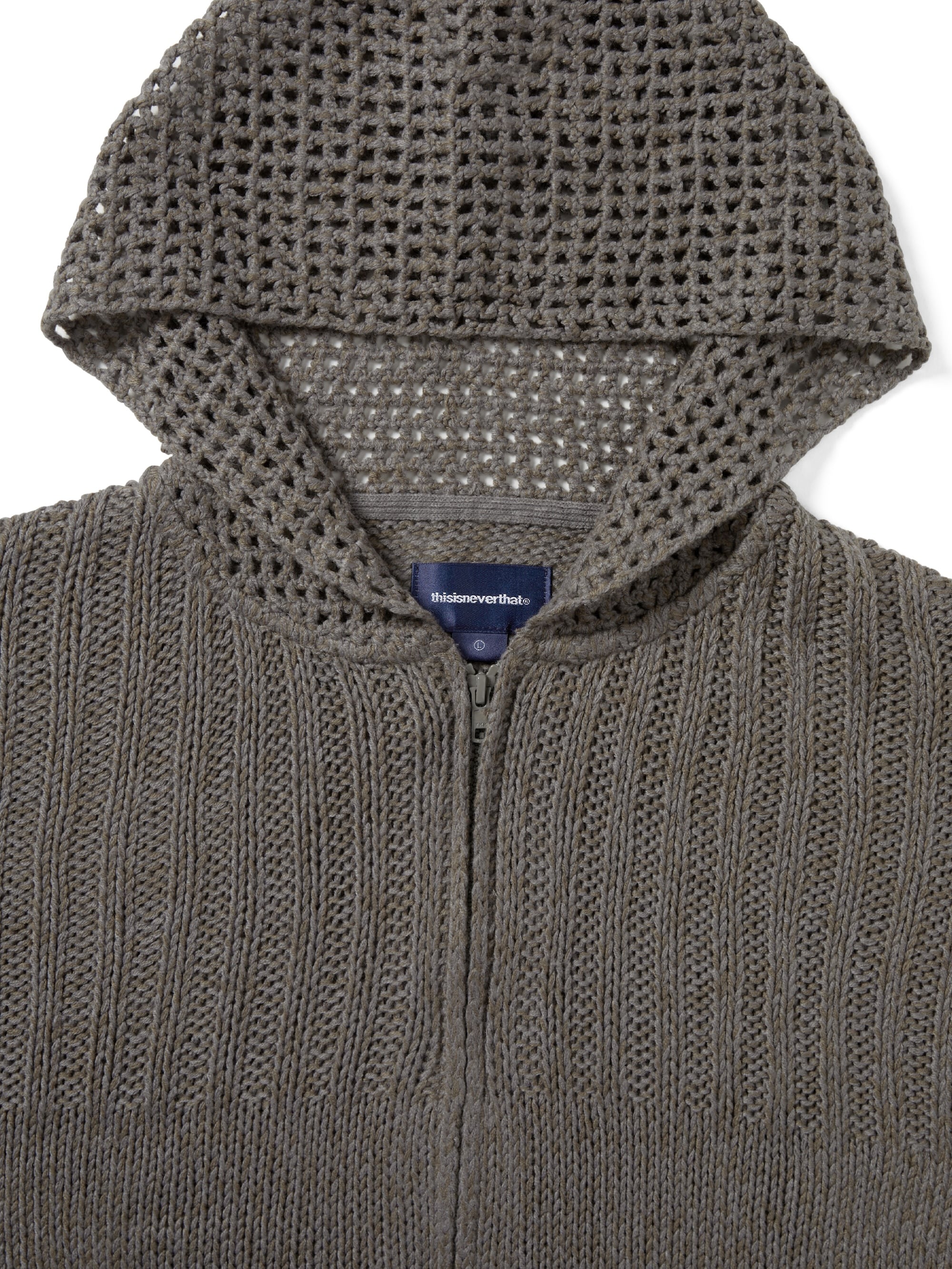 Crochet Knit Zip Up Hoodie