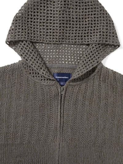 Crochet Knit Zip Up Hoodie