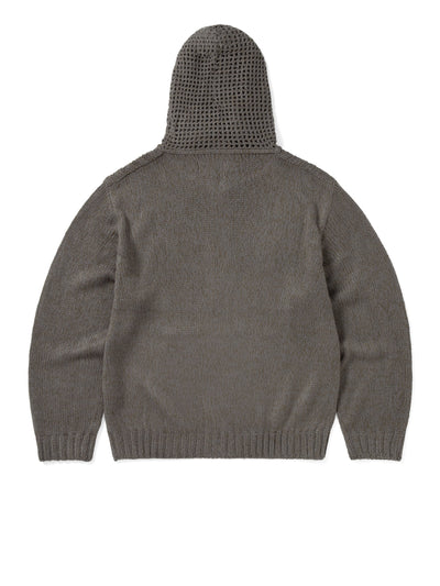 Crochet Knit Zip Up Hoodie