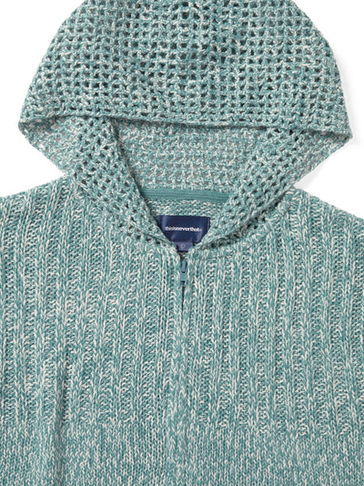 Crochet Knit Zip Up Hoodie