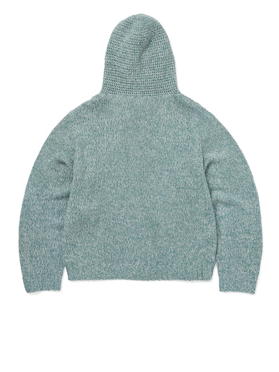 Crochet Knit Zip Up Hoodie