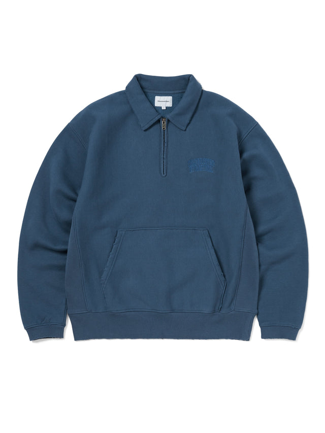 Damaged Half Zip Polo Sweatshirt