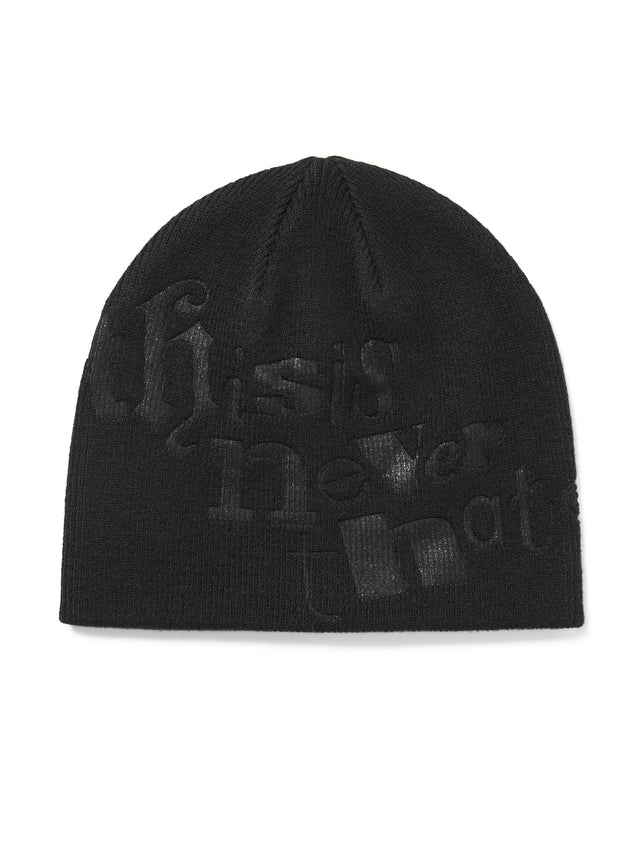 Debossed No Cuff Beanie