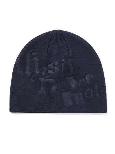 Debossed No Cuff Beanie