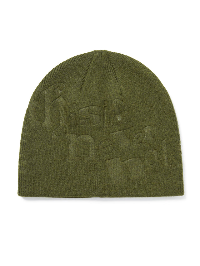 Debossed No Cuff Beanie