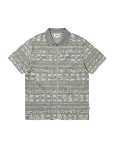 Jungle Jacquard Zip Up Top