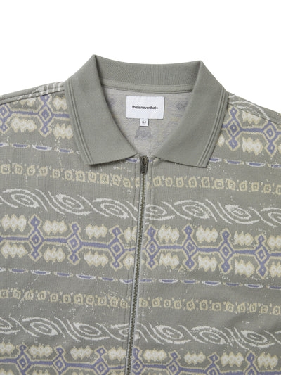 Jungle Jacquard Zip Up Top