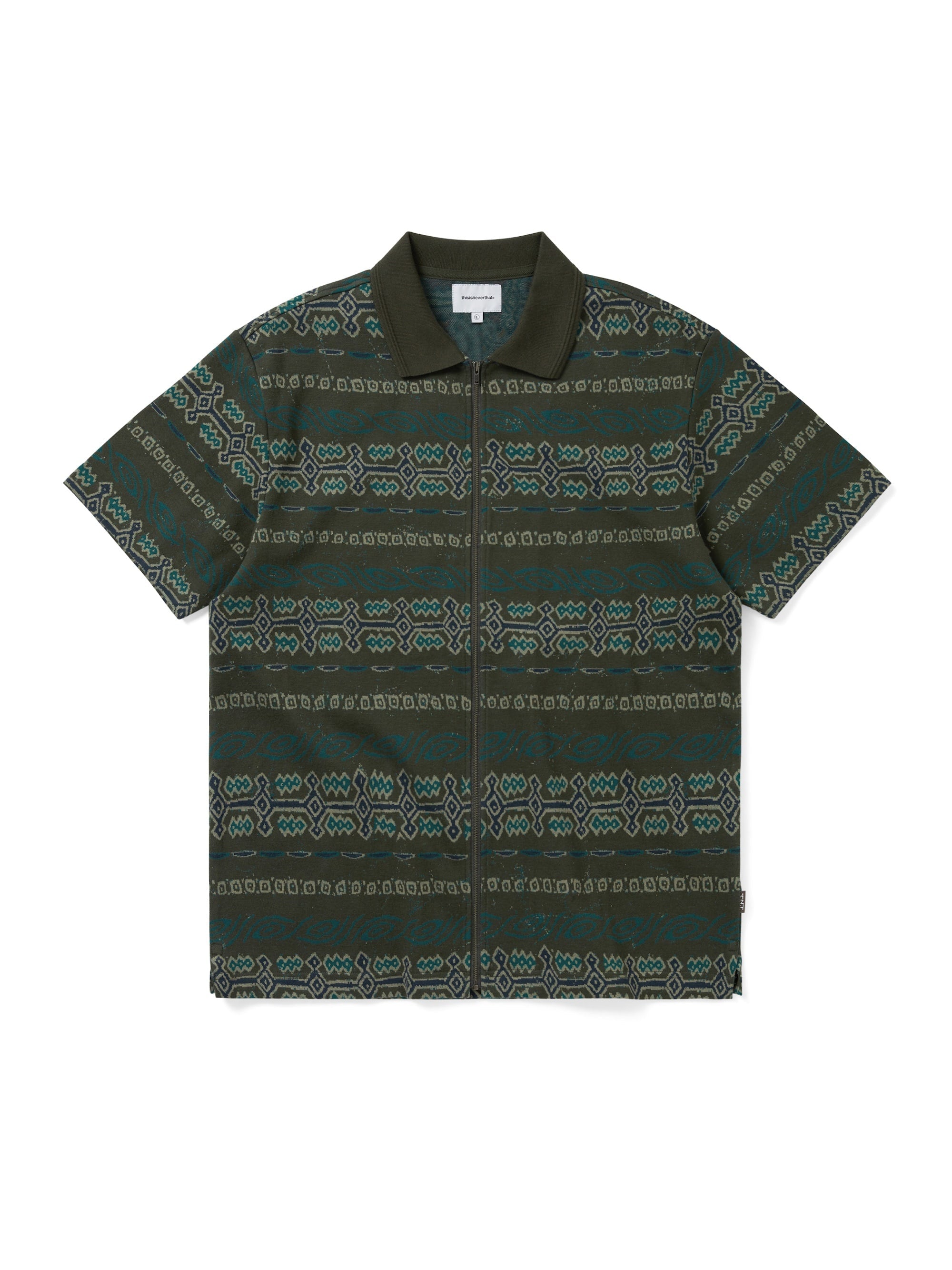 Jungle Jacquard Zip Up Top