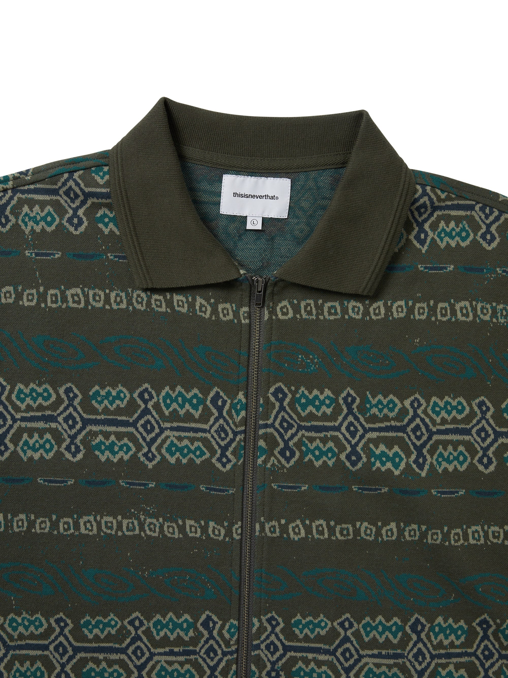 Jungle Jacquard Zip Up Top