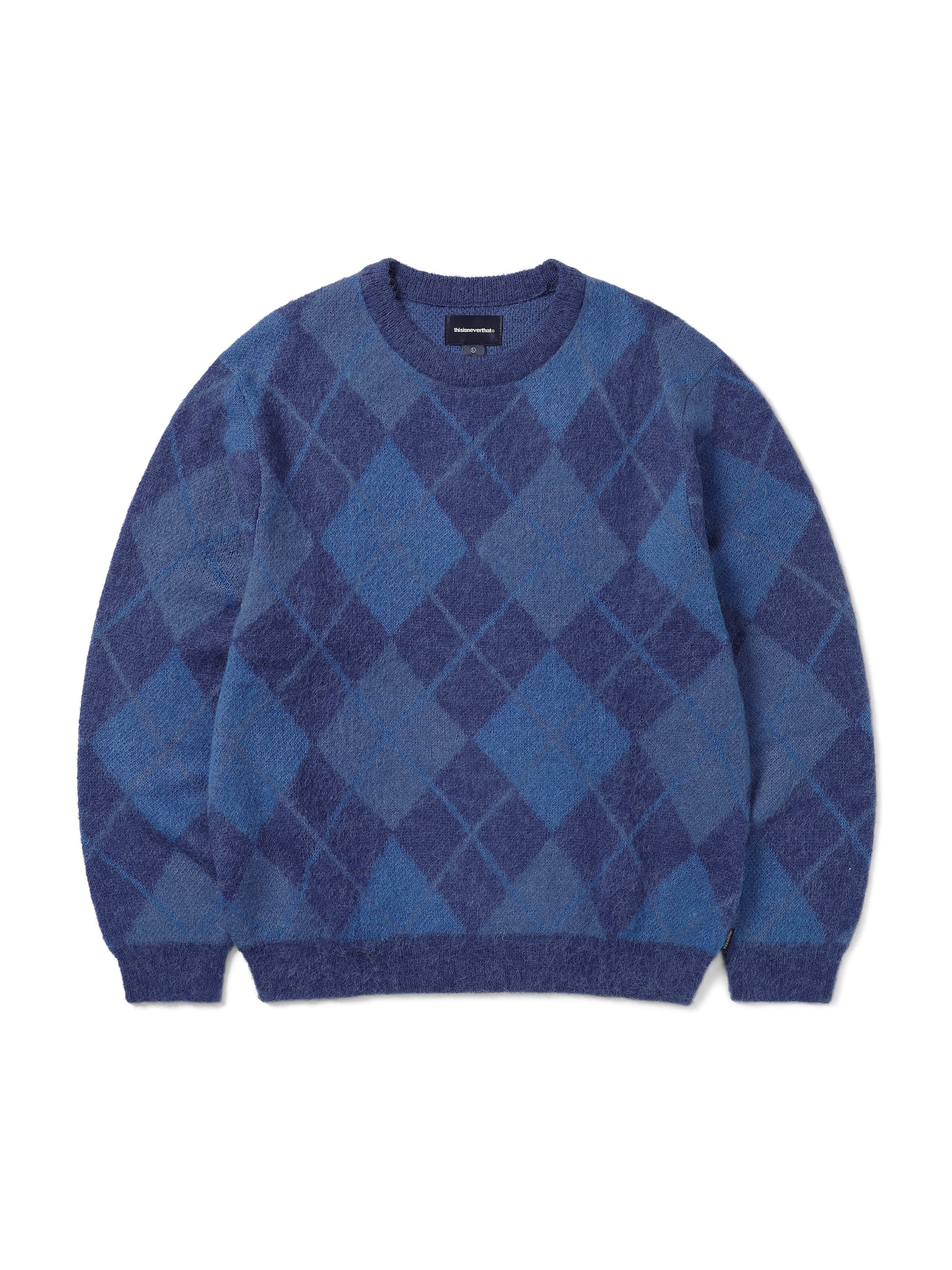 Mohair Argyle Knit Sweater