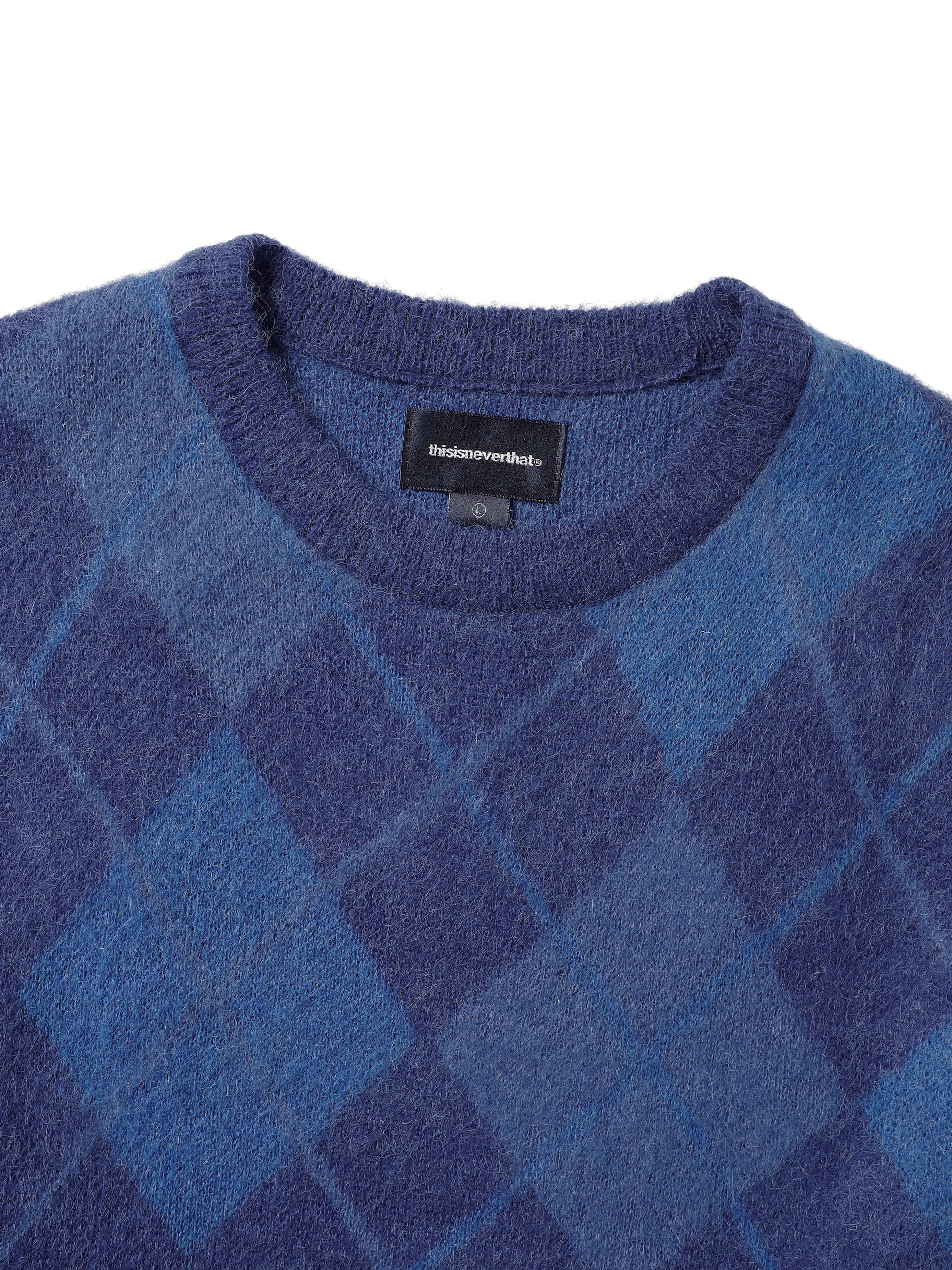 Mohair Argyle Knit Sweater