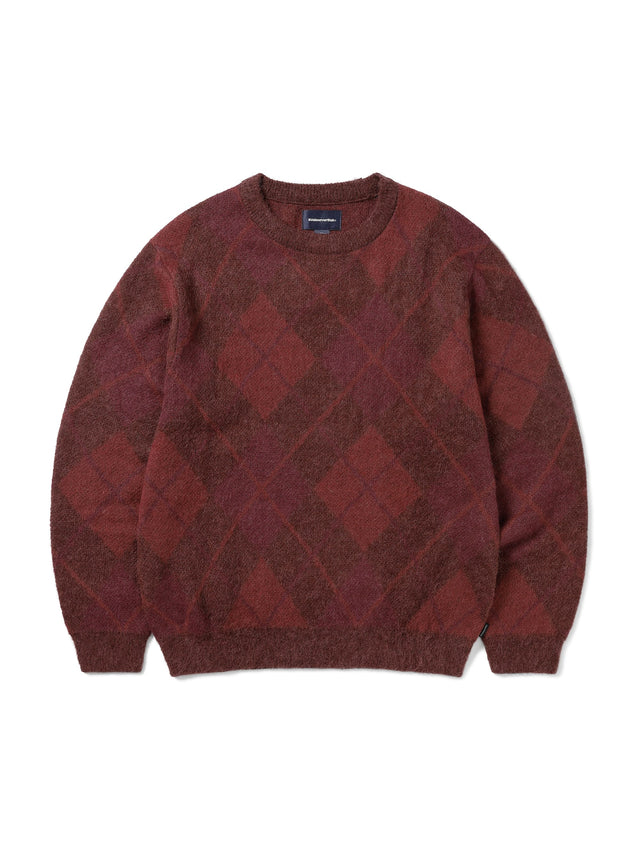 Mohair Argyle Knit Sweater