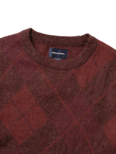 Mohair Argyle Knit Sweater