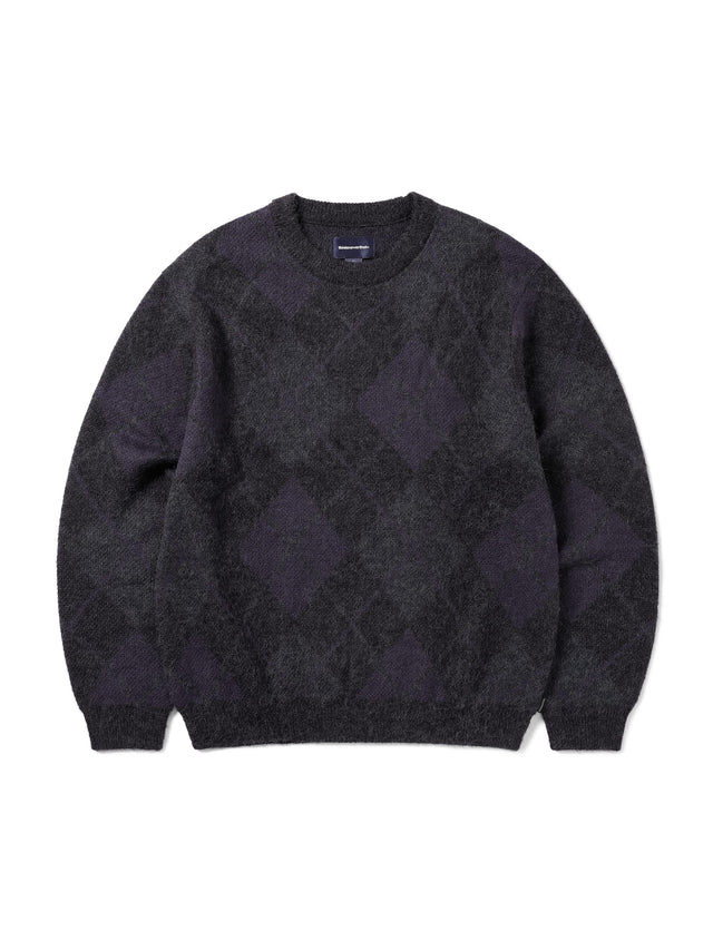 Mohair Argyle Knit Sweater