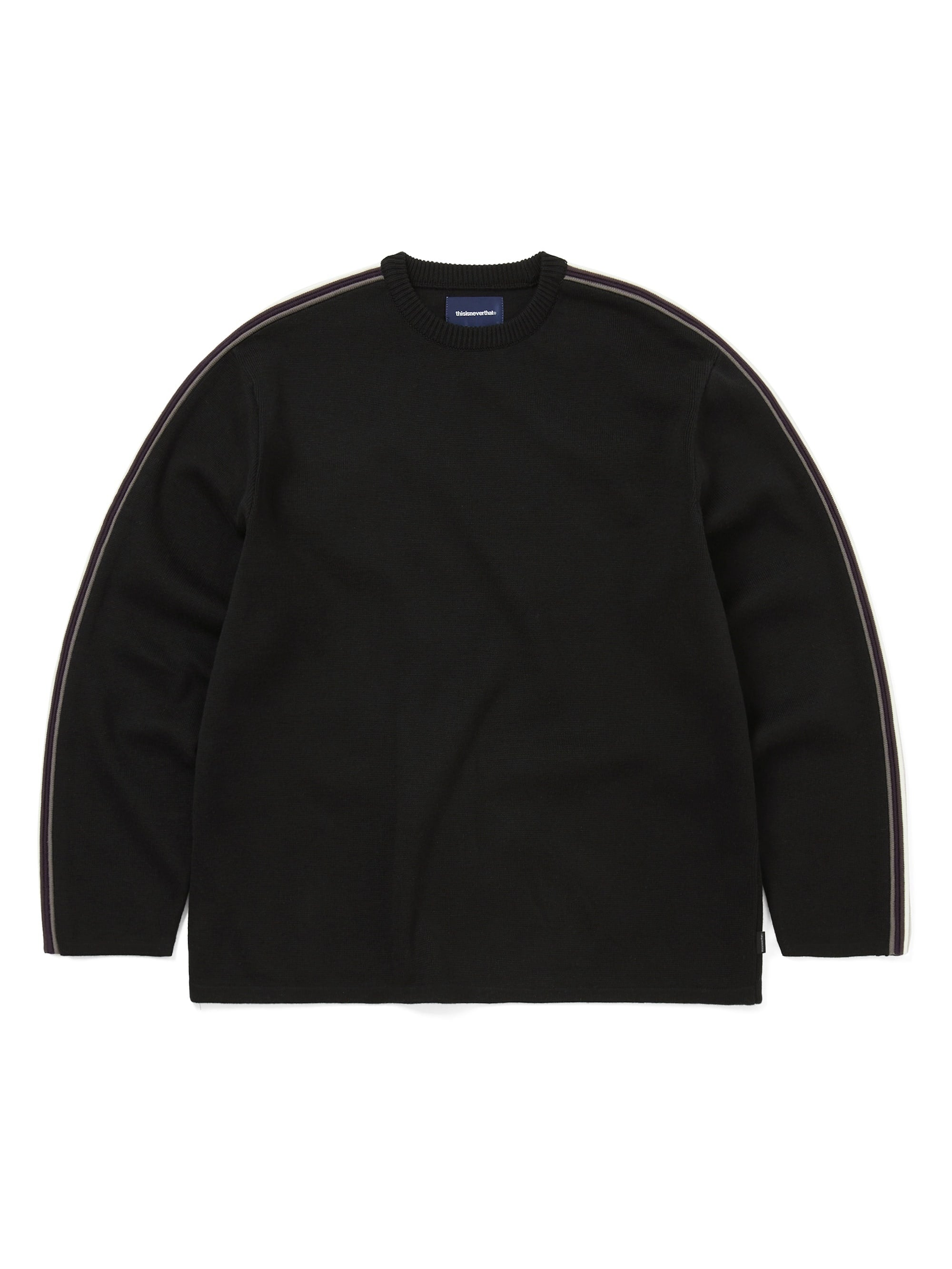 Striped Sleeve Knit Crew