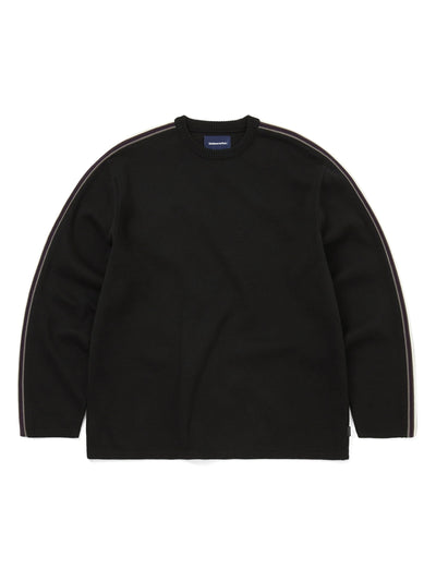 Striped Sleeve Knit Crew