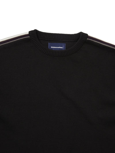 Striped Sleeve Knit Crew
