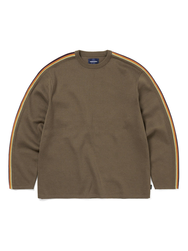 Striped Sleeve Knit Crew