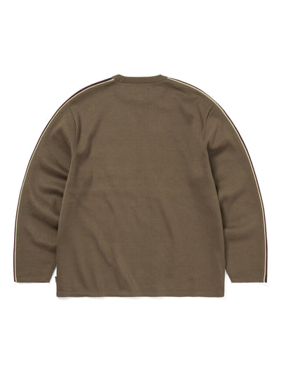 Striped Sleeve Knit Crew