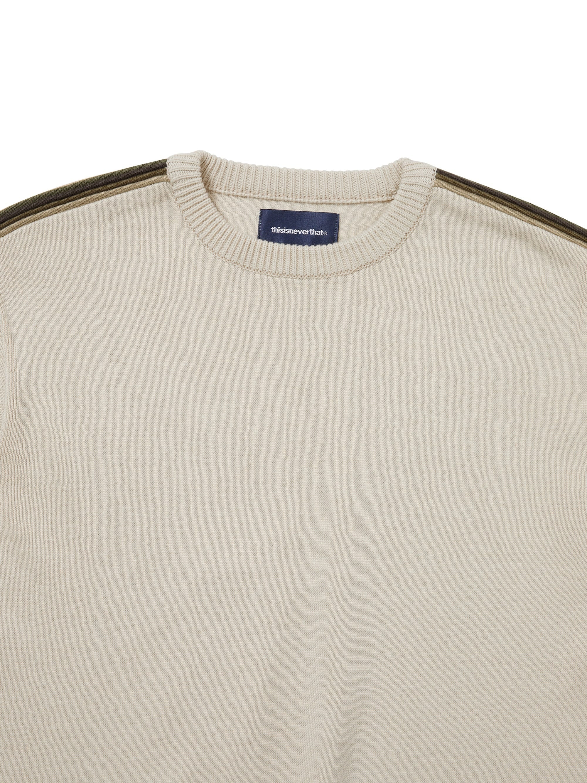 Striped Sleeve Knit Crew – thisisneverthat® JP