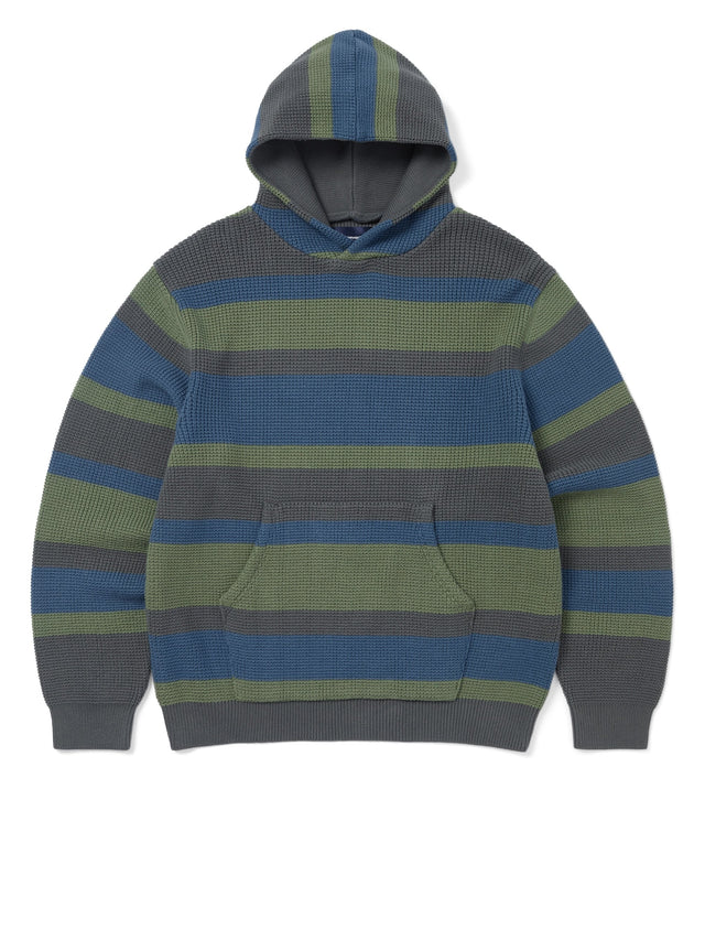 Striped Waffle Knit Hoodie