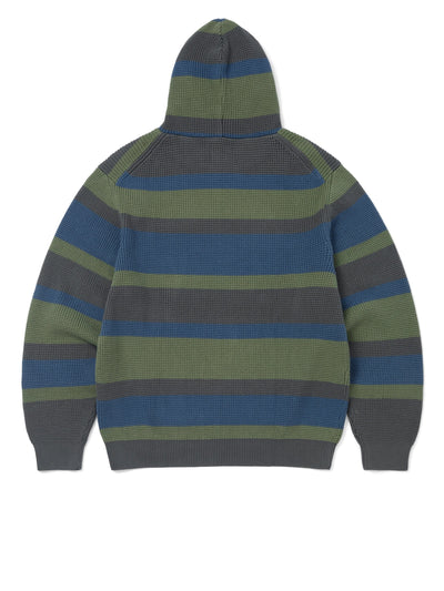 Striped Waffle Knit Hoodie