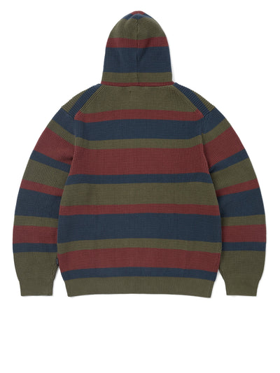 Striped Waffle Knit Hoodie