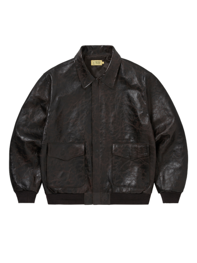 TNT Daniel Johnston Frogs Leather Flight Jacket