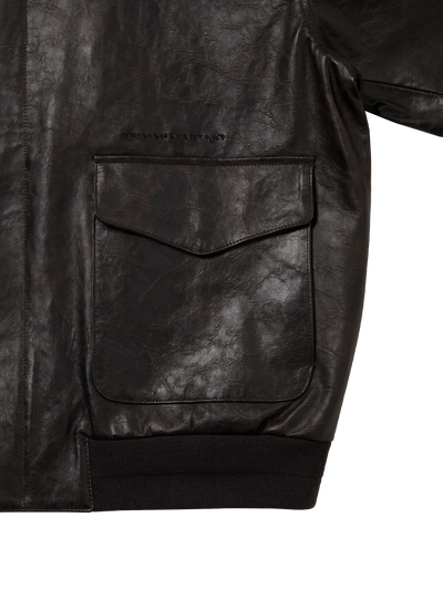 TNT Daniel Johnston Frogs Leather Flight Jacket