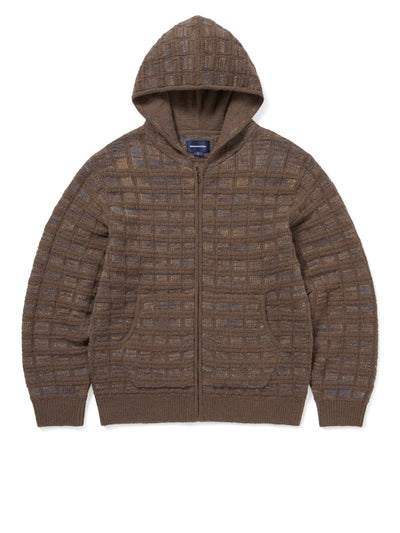 Textured Knit Zip Hoodie