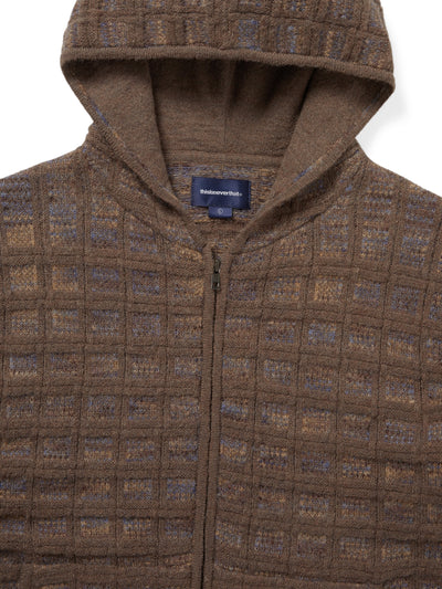 Textured Knit Zip Hoodie