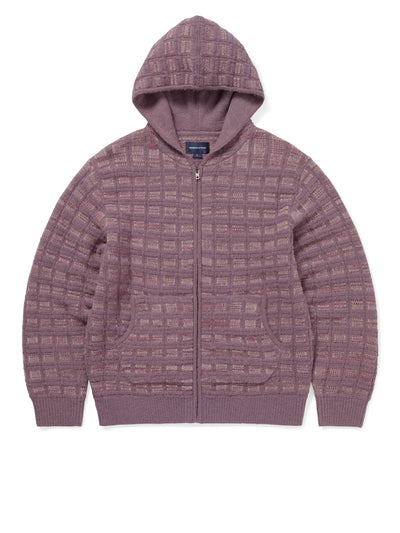 Textured Knit Zip Hoodie