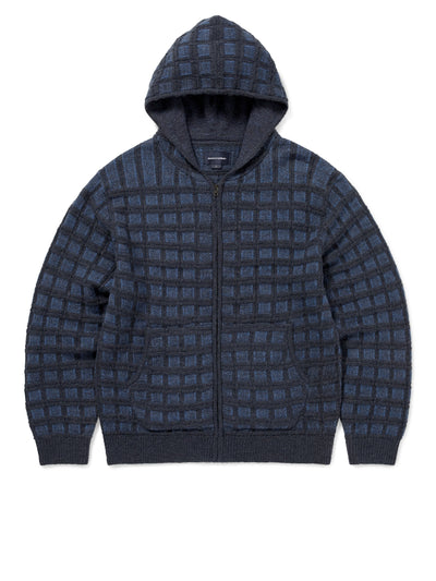 Textured Knit Zip Hoodie