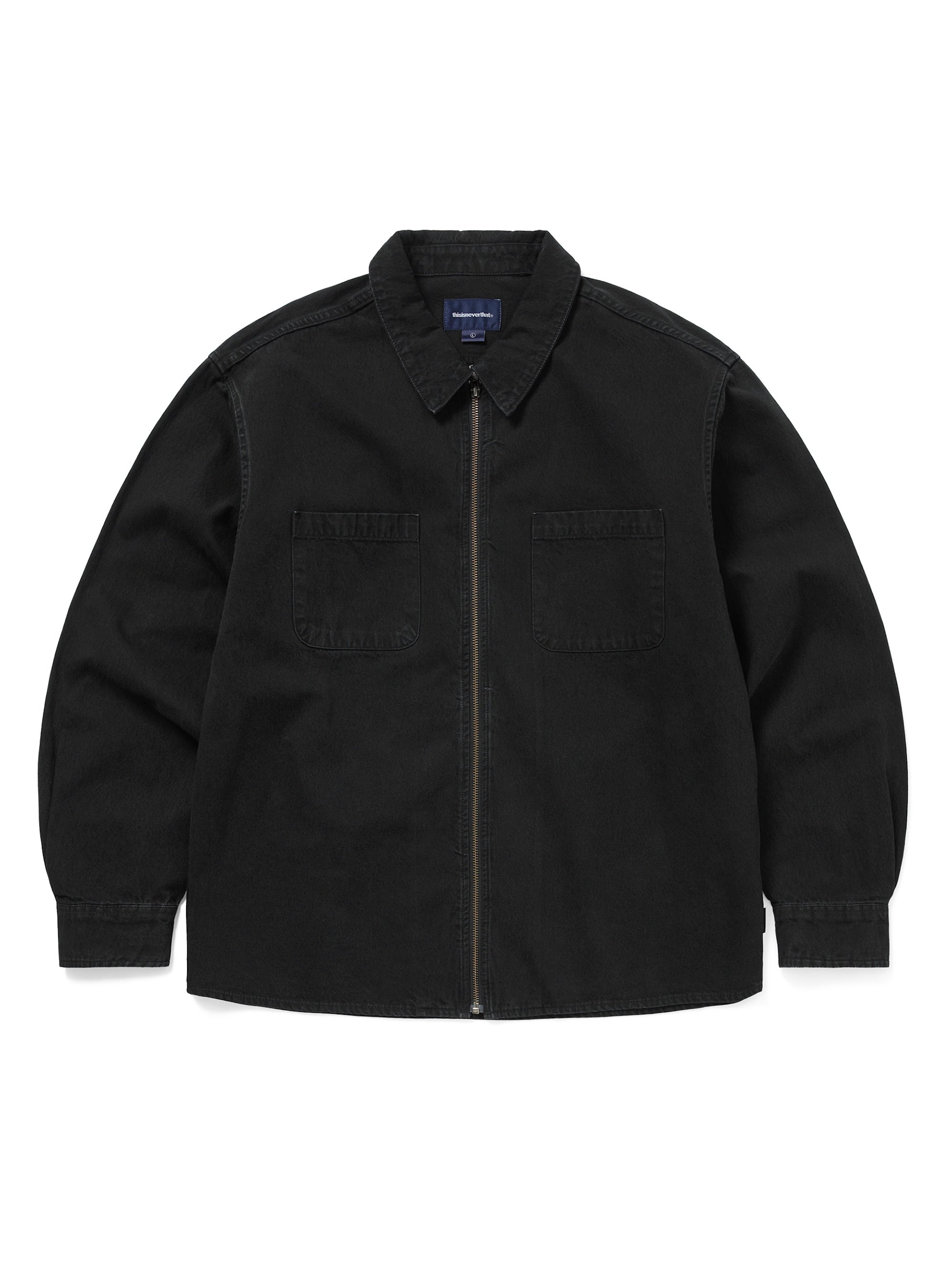 Washed Denim Zip Shirt