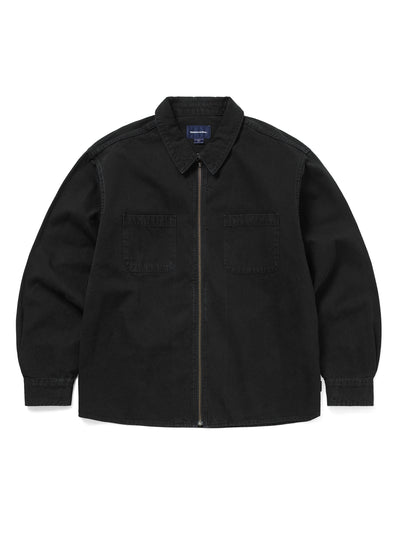 Washed Denim Zip Shirt