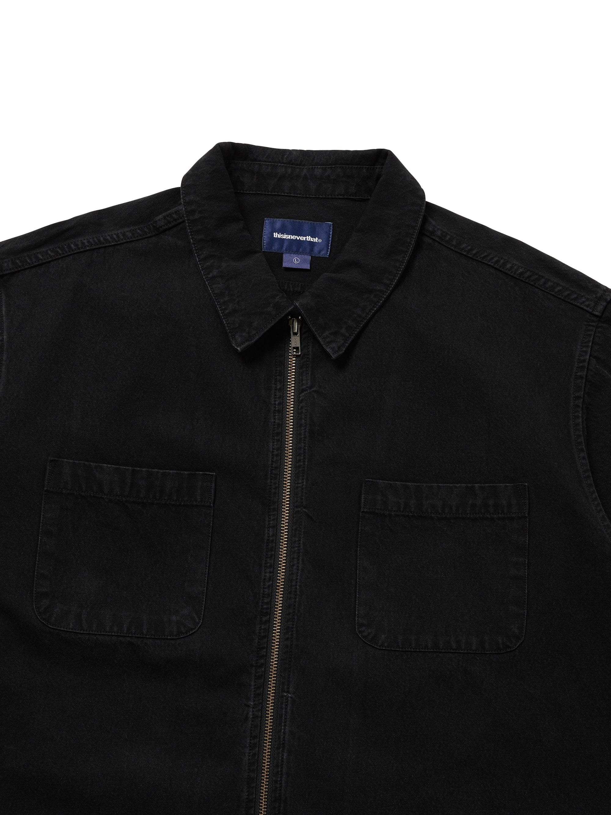 Washed Denim Zip Shirt