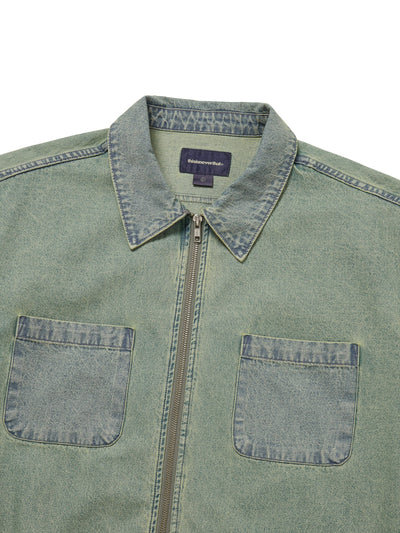 Washed Denim Zip Shirt